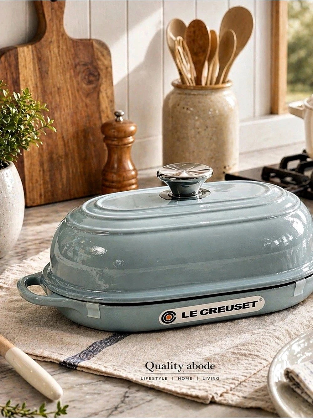 NEW Le Creuset Oval Bread Oven – Sea Salt Green – 1.5 Qt